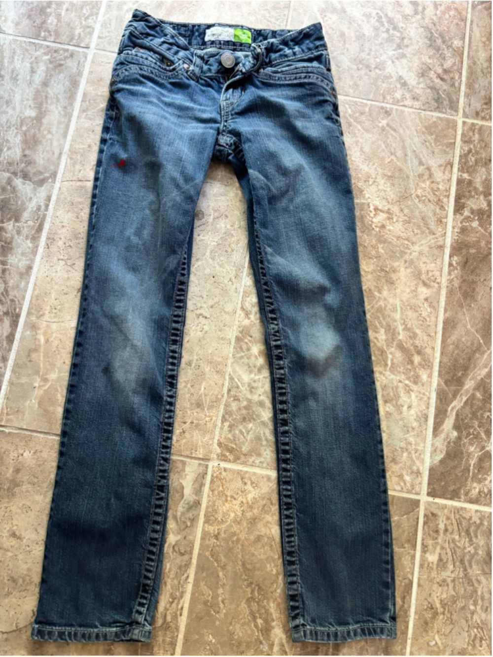 VTG 2000s Aeropostale Bayla Skinny Jeans Rhinestone Studded Pockets Y2K Size 1/2